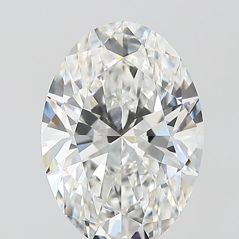 2.64 Carat Oval Lab Diamond with  Cut Diamond in 14KT  view 1
