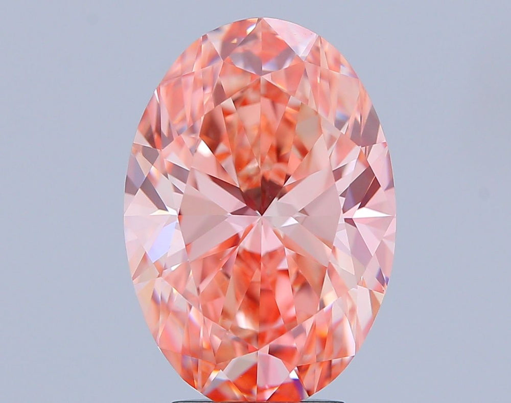 4.61 Carat Oval Lab Diamond with  Cut Diamond in 14KT  view 1
