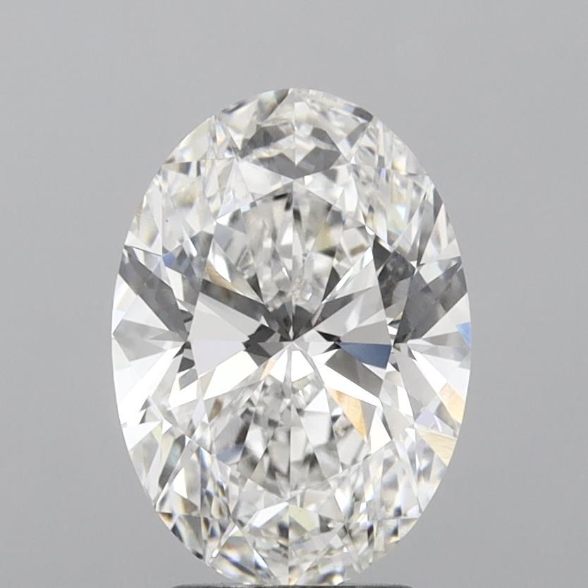 2.9 Carat Oval Lab Diamond with  Cut Diamond in 14KT  view 1
