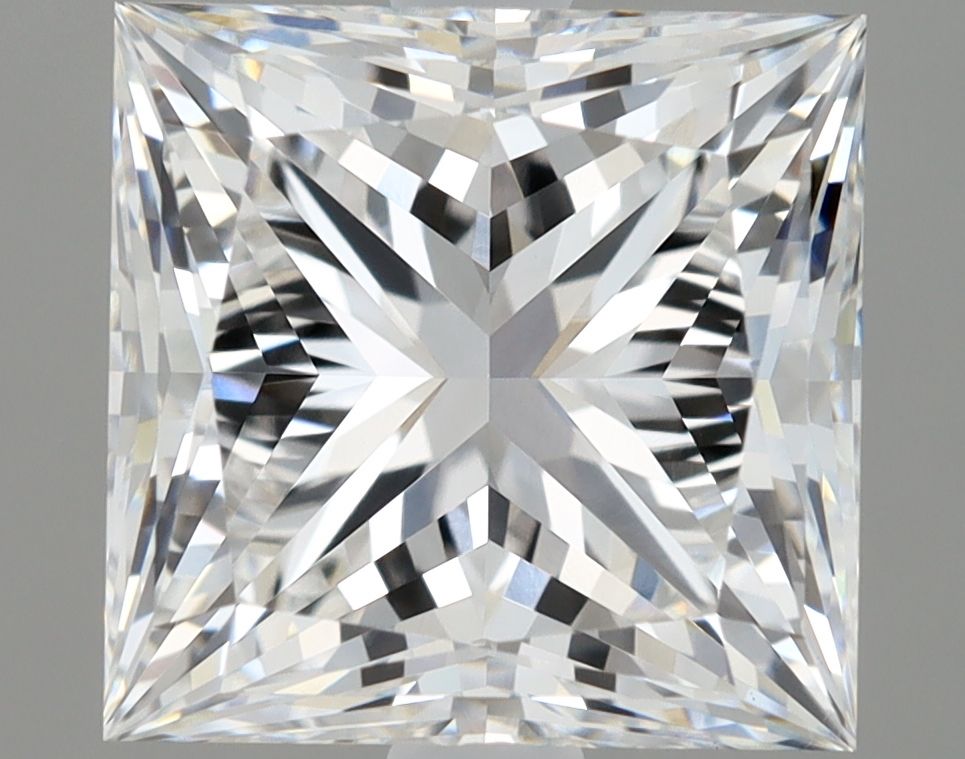 2.76 Carat Princess Lab Diamond with  Cut Diamond in 14KT  view 1
