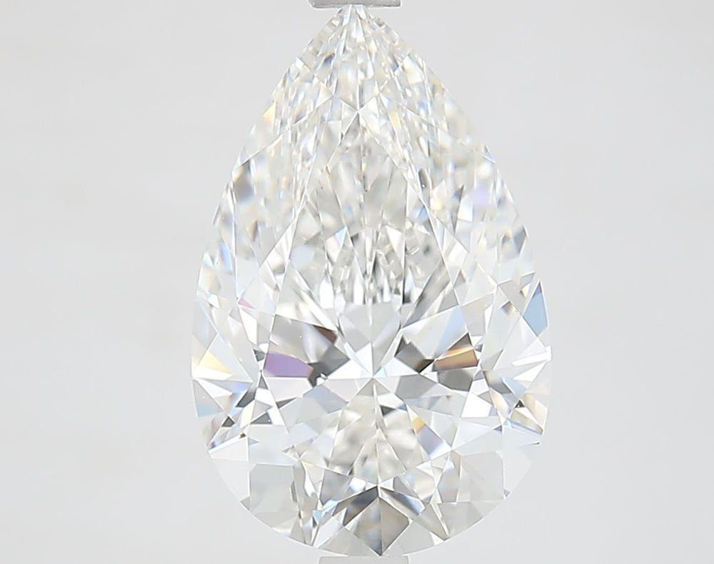 3.55 Carat Pear Lab Diamond with  Cut Diamond in 14KT  view 1
