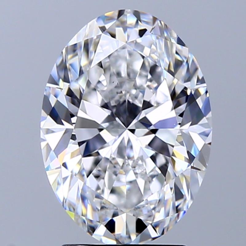 3.01 Carat Oval Natural Diamond with  Cut Diamond in 14KT  view 1
