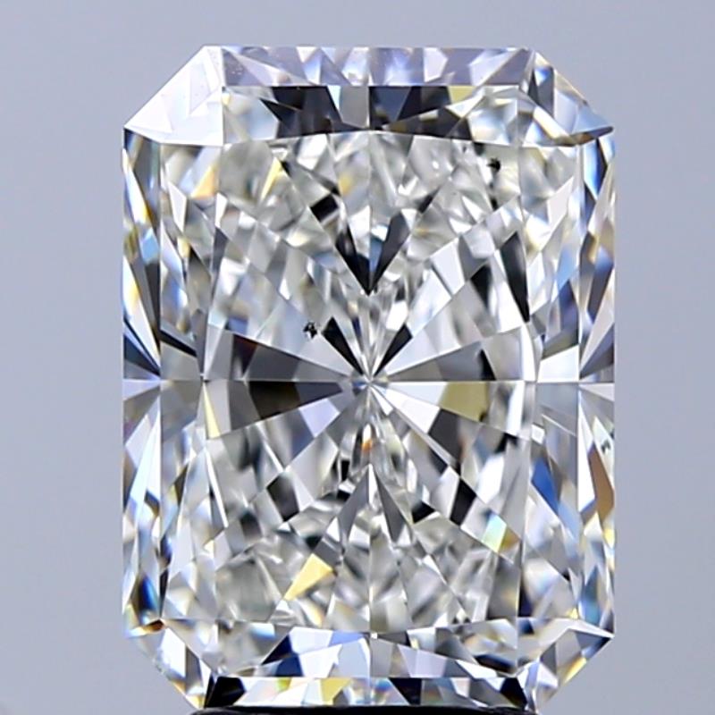 3.75 Carat Radiant Natural Diamond with  Cut Diamond in 14KT  view 1
