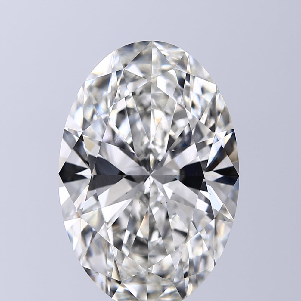 6.06 Carat Oval Lab Diamond with  Cut Diamond in 14KT  view 1
