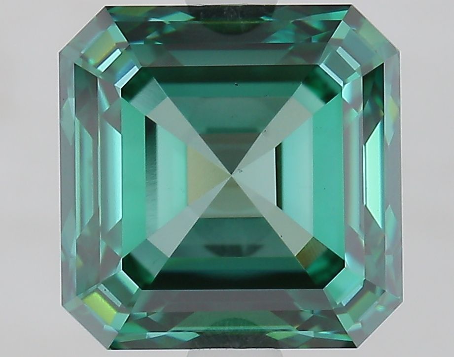 2.68 Carat Emerald Lab Diamond with  Cut Diamond in 14KT  view 1

