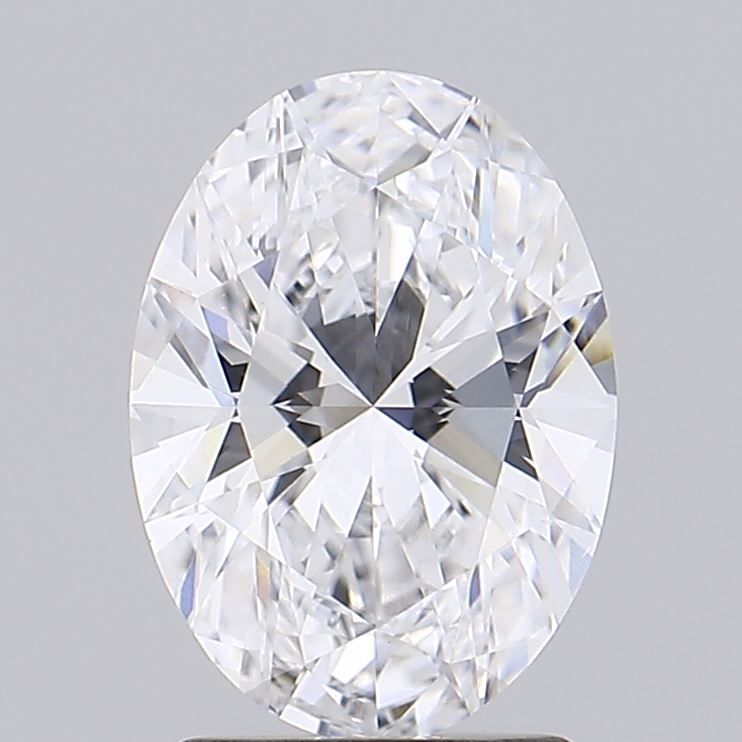 2.01 Carat Oval Lab Diamond with  Cut Diamond in 14KT  view 1
