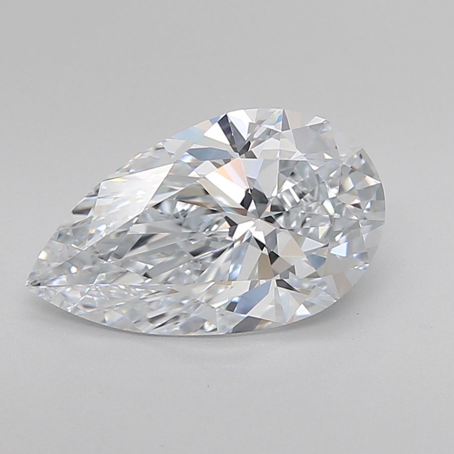 2.34 Carat Pear Lab Diamond with  Cut Diamond in 14KT  view 1
