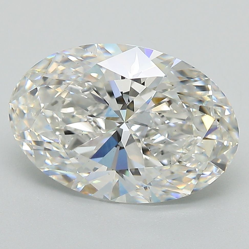 3.74 Carat Oval Lab Diamond with  Cut Diamond in 14KT  view 1
