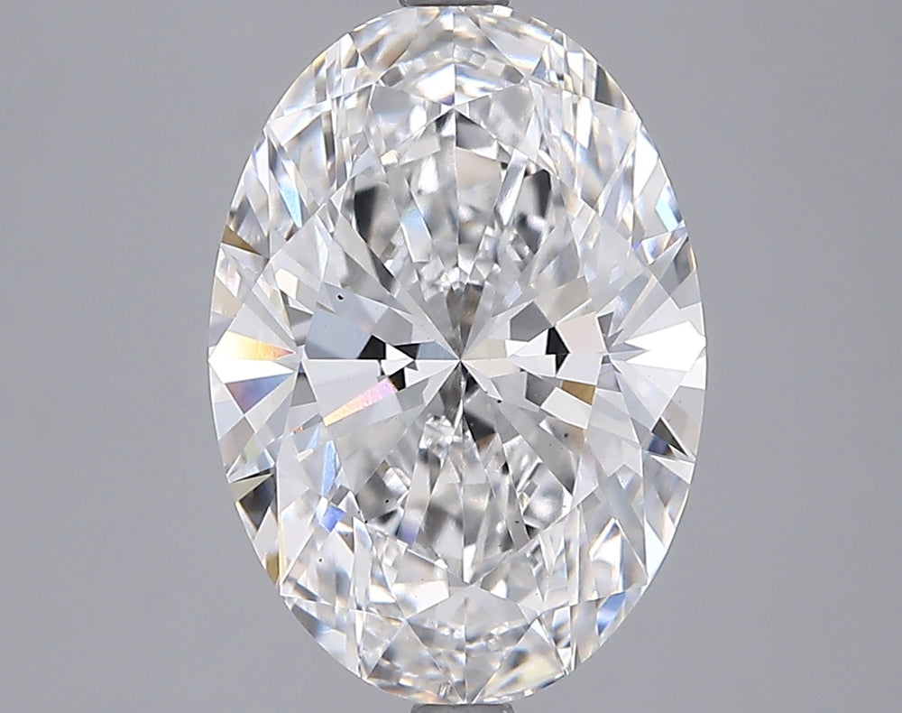 4.01 Carat Oval Lab Diamond with  Cut Diamond in 14KT  view 1
