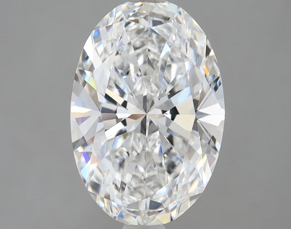 3.37 Carat Oval Lab Diamond with  Cut Diamond in 14KT  view 1
