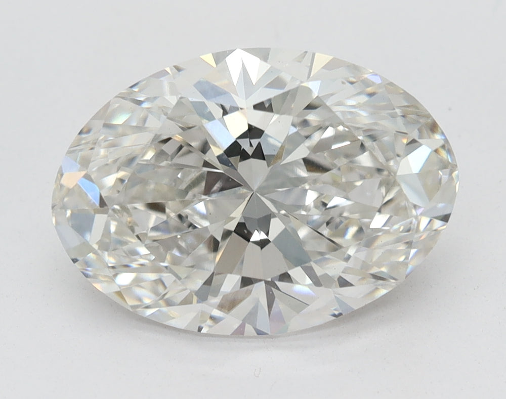 2.55 Carat Oval Lab Diamond with  Cut Diamond in 14KT  view 1
