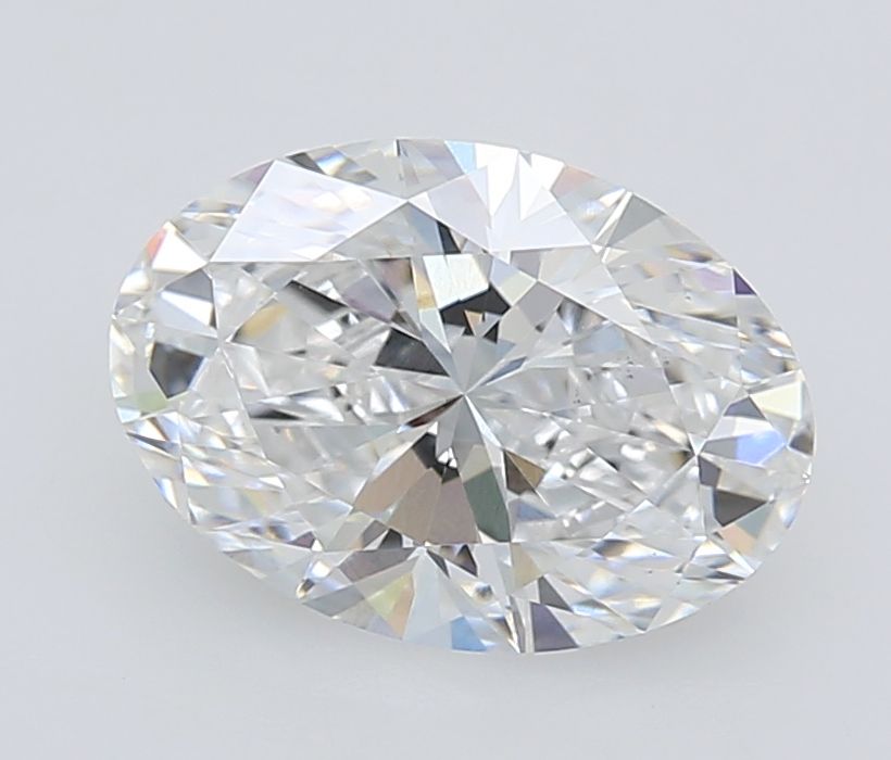 2.01 Carat Oval Lab Diamond with  Cut Diamond in 14KT  view 1
