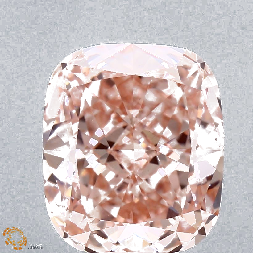 4.69 Carat Cushion Lab Diamond with  Cut Diamond in 14KT  view 1
