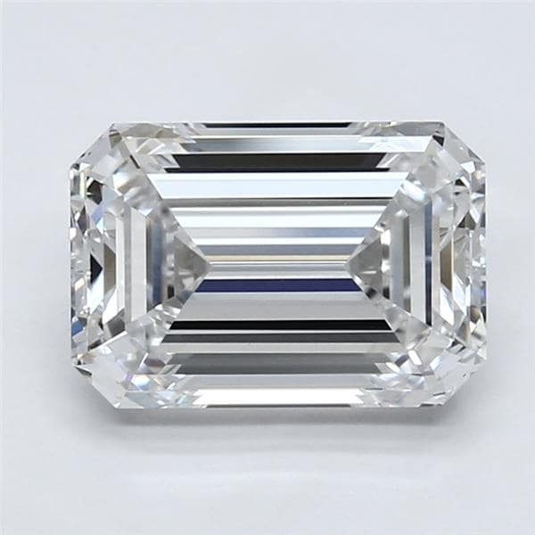2.97 Carat Emerald Lab Diamond with  Cut Diamond in 14KT  view 1
