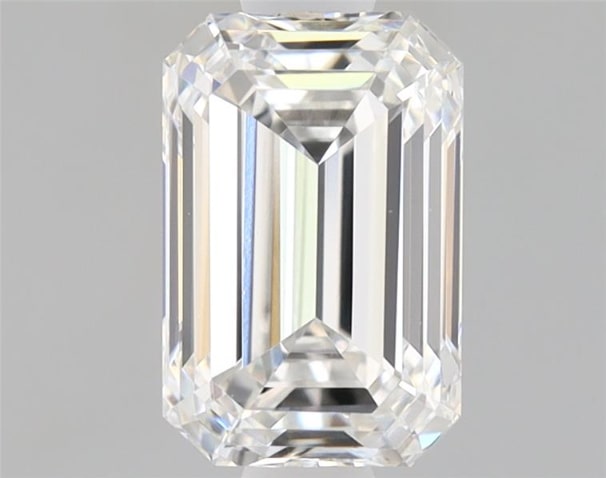 3.21 Carat Emerald Lab Diamond with  Cut Diamond in 14KT  view 1
