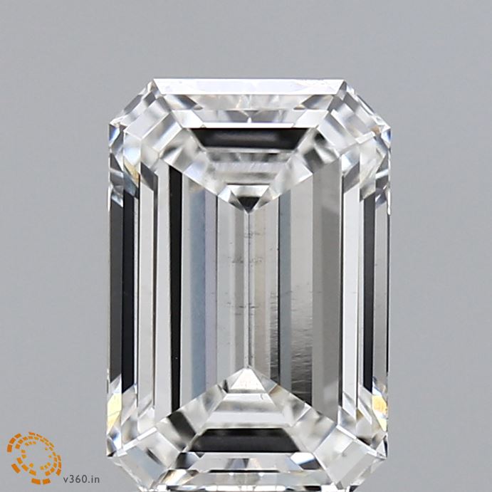 2.13 Carat Emerald Lab Diamond with  Cut Diamond in 14KT  view 1
