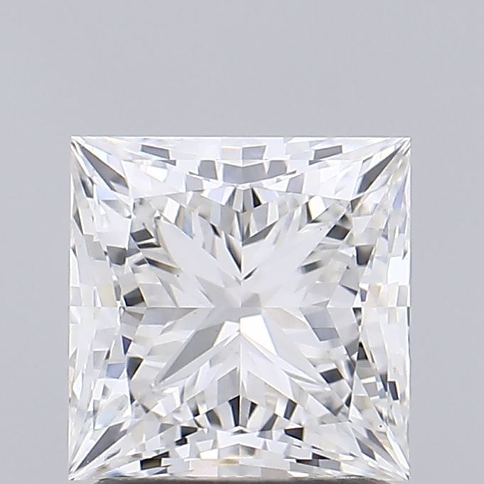 1.57 Carat Princess Lab Diamond with  Cut Diamond in 14KT  view 1
