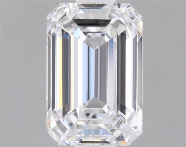 3.53 Carat Emerald Lab Diamond with  Cut Diamond in 14KT  view 1
