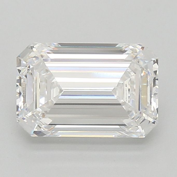 3.11 Carat Emerald Lab Diamond with  Cut Diamond in 14KT  view 1
