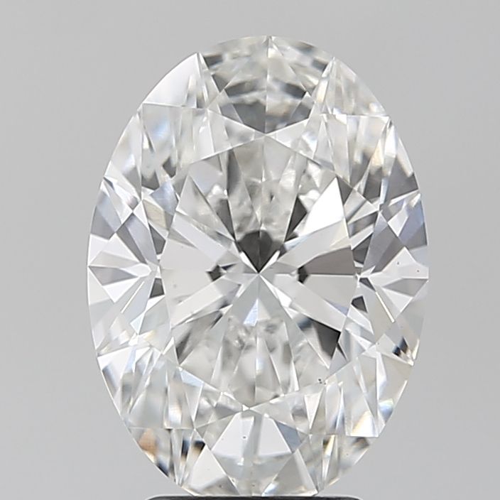 3.51 Carat Oval Lab Diamond with  Cut Diamond in 14KT  view 1
