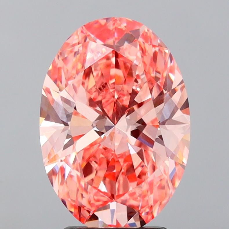 3.5 Carat Oval Lab Diamond with  Cut Diamond in 14KT  view 1
