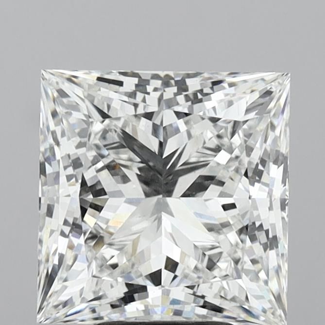 5.53 Carat Princess Lab Diamond with  Cut Diamond in 14KT  view 1
