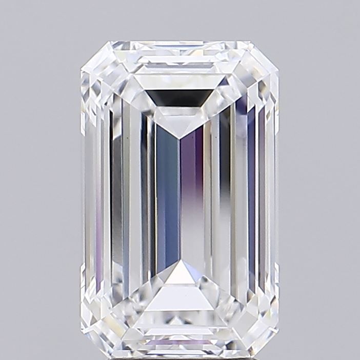 3.47 Carat Emerald Lab Diamond with  Cut Diamond in 14KT  view 1
