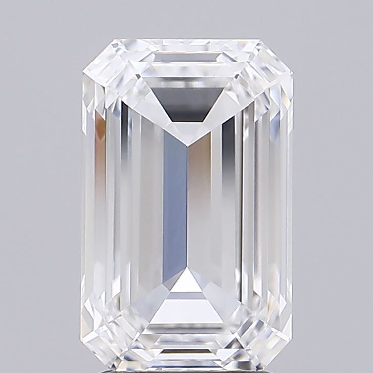 3.07 Carat Emerald Lab Diamond with  Cut Diamond in 14KT  view 1
