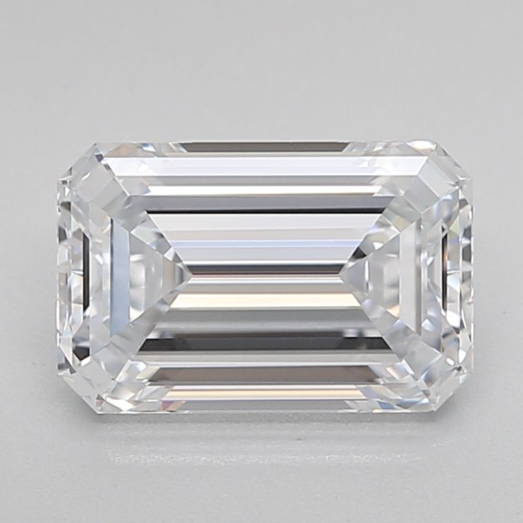 2.1 Carat Emerald Lab Diamond with  Cut Diamond in 14KT  view 1
