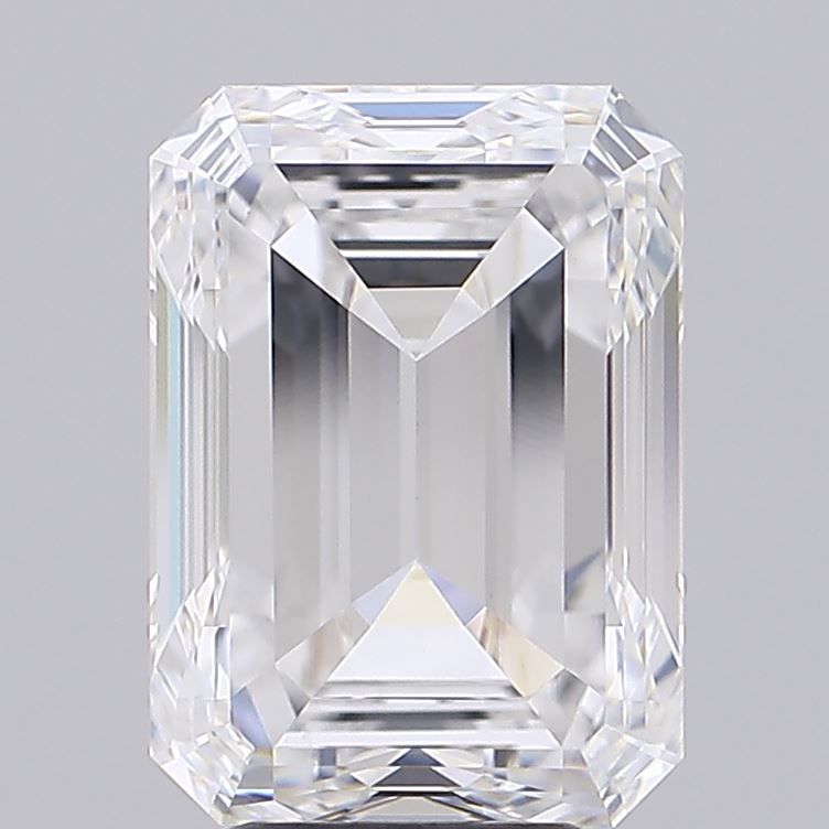 5.0 Carat Emerald Lab Diamond with  Cut Diamond in 14KT  view 1

