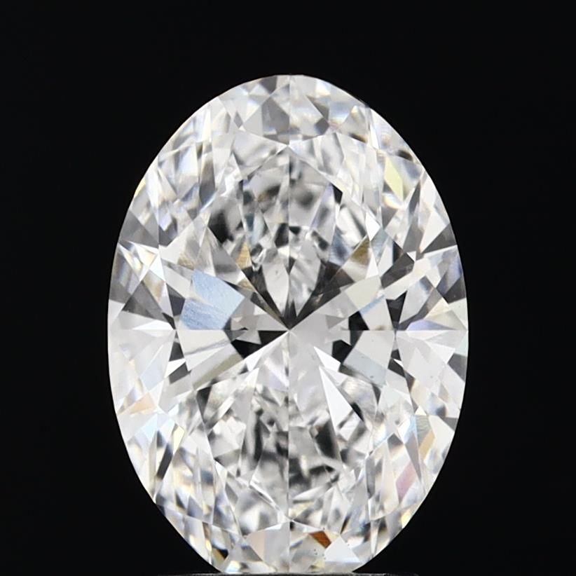 2.67 Carat Oval Lab Diamond with  Cut Diamond in 14KT  view 1
