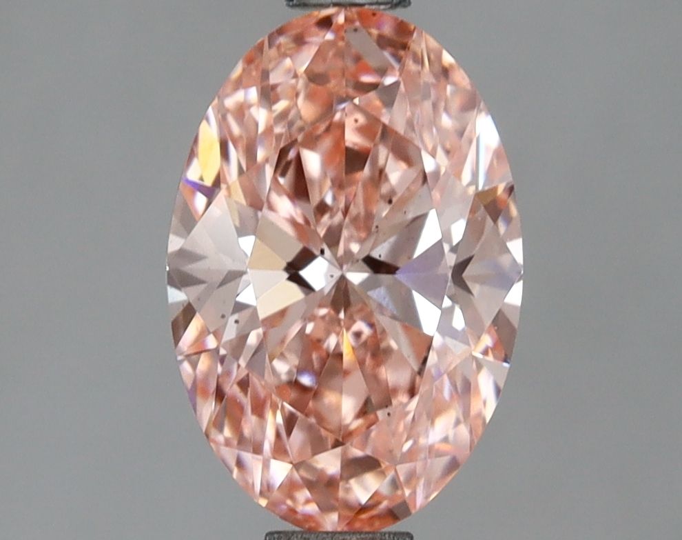 1.52 Carat Oval Lab Diamond with  Cut Diamond in 14KT  view 1
