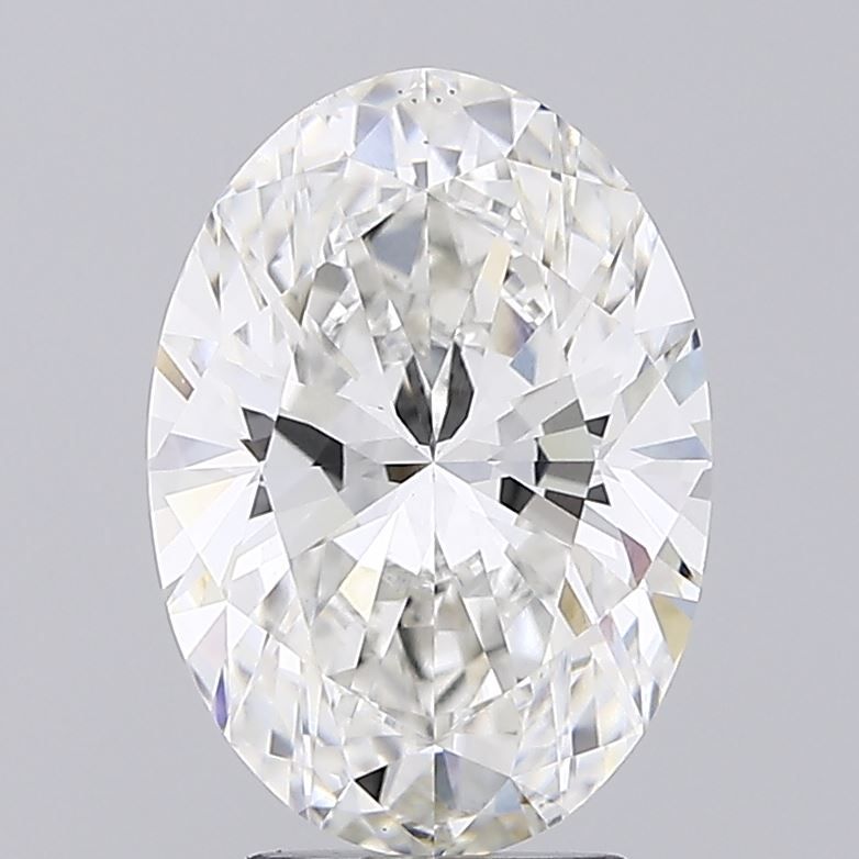 3.58 Carat Oval Lab Diamond with  Cut Diamond in 14KT  view 1
