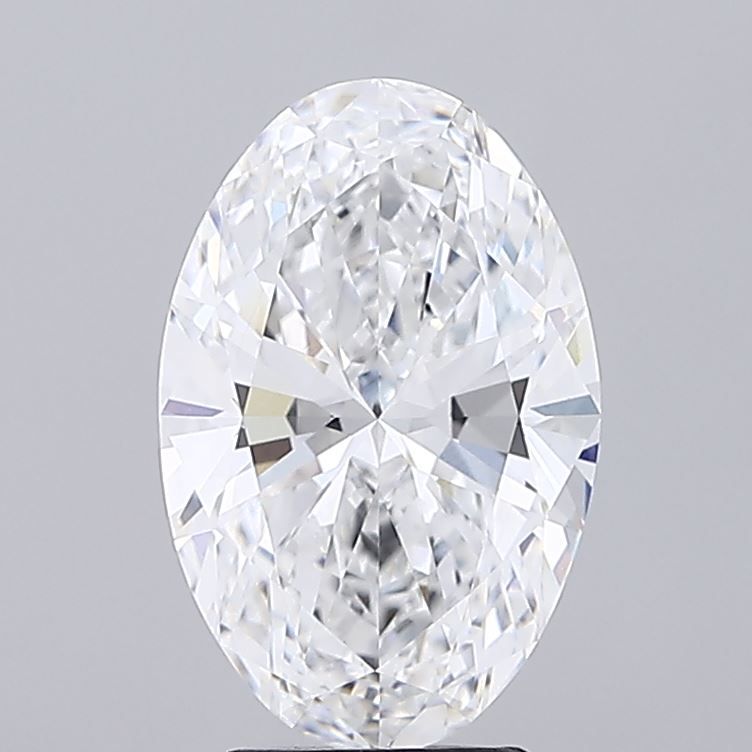 3.91 Carat Oval Lab Diamond with  Cut Diamond in 14KT  view 1
