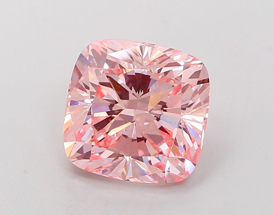 3.25 Carat Cushion Lab Diamond with  Cut Diamond in 14KT  view 1
