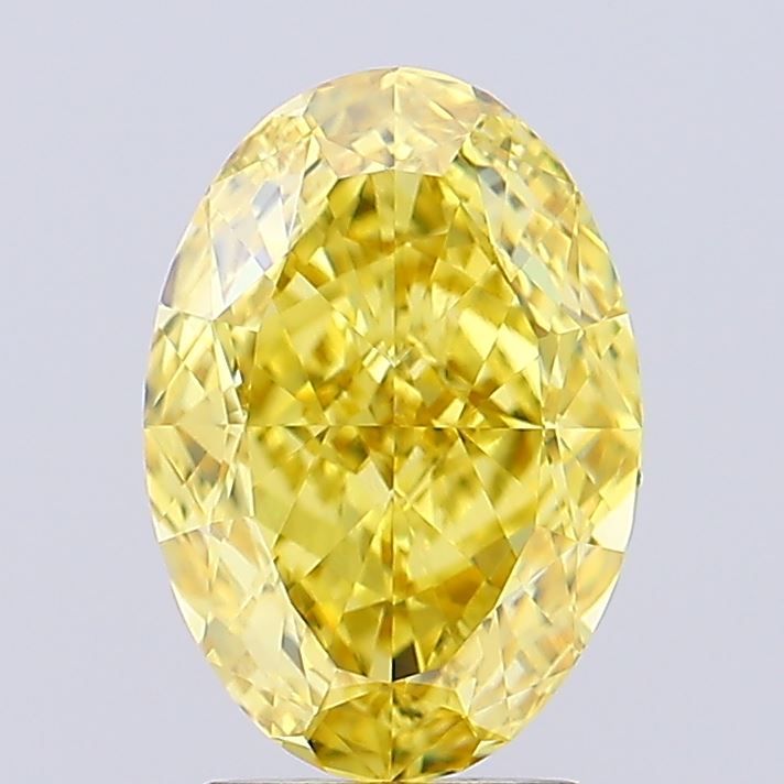 2.58 Carat Oval Lab Diamond with  Cut Diamond in 14KT  view 1
