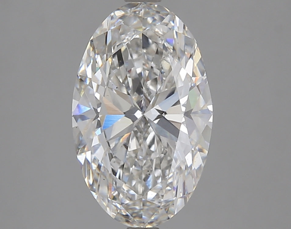 2.85 Carat Oval Lab Diamond with  Cut Diamond in 14KT  view 1
