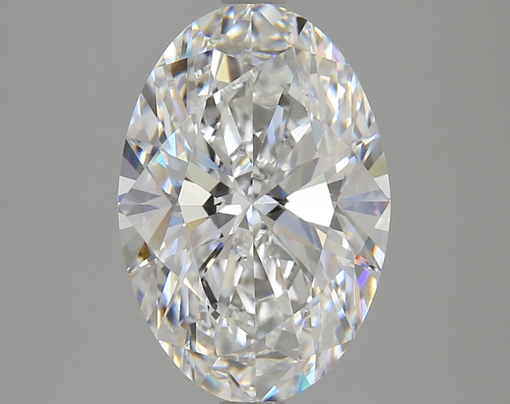 3.68 Carat Oval Lab Diamond with  Cut Diamond in 14KT  view 1
