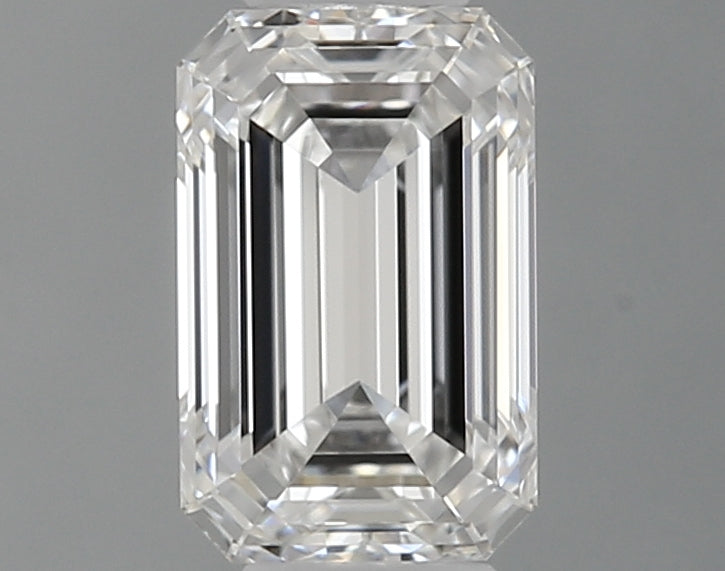 0.5 Carat Emerald Lab Diamond with  Cut Diamond in 14KT  view 1
