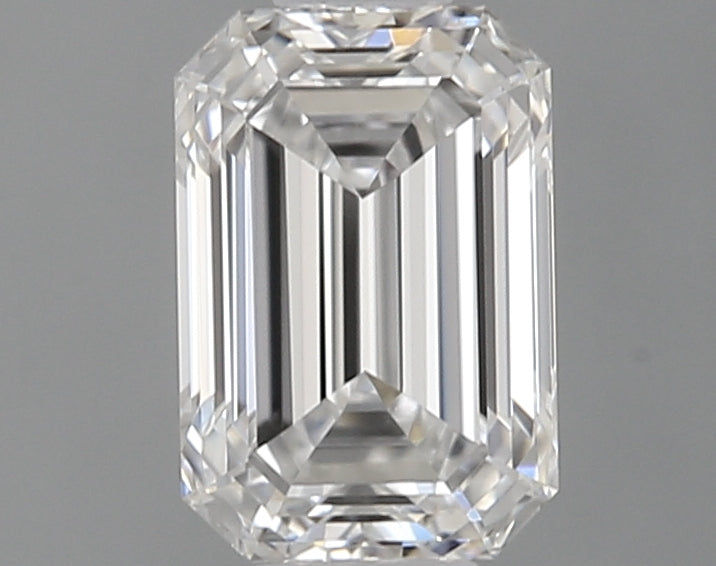 0.55 Carat Emerald Lab Diamond with  Cut Diamond in 14KT  view 1
