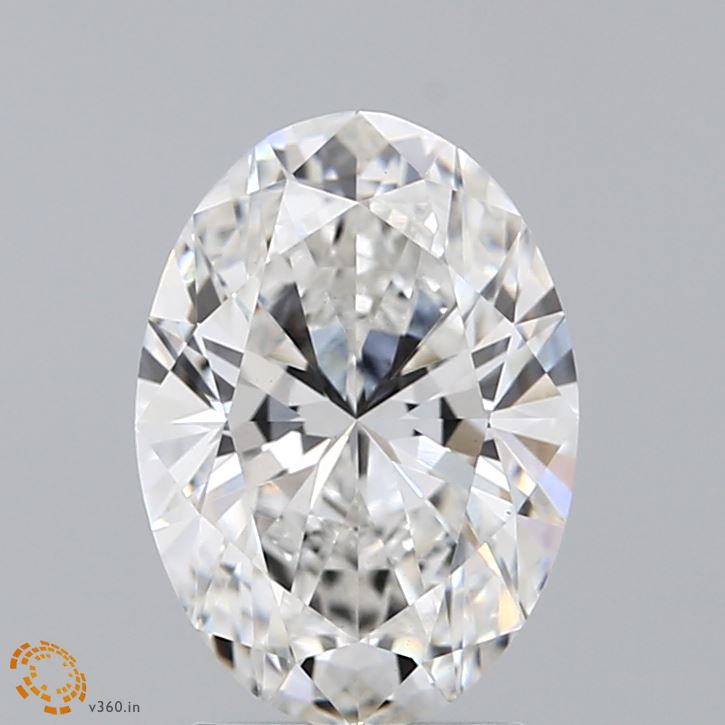 2.08 Carat Oval Lab Diamond with  Cut Diamond in 14KT  view 1

