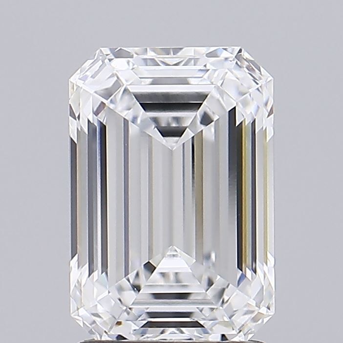 2.03 Carat Emerald Lab Diamond with  Cut Diamond in 14KT  view 1
