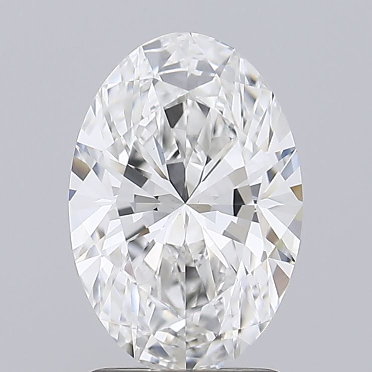 1.42 Carat Oval Lab Diamond with  Cut Diamond in 14KT  view 1
