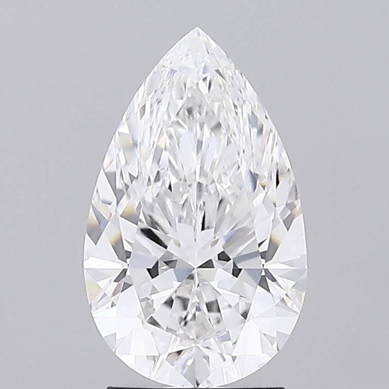 2.57 Carat Pear Lab Diamond with  Cut Diamond in 14KT  view 1
