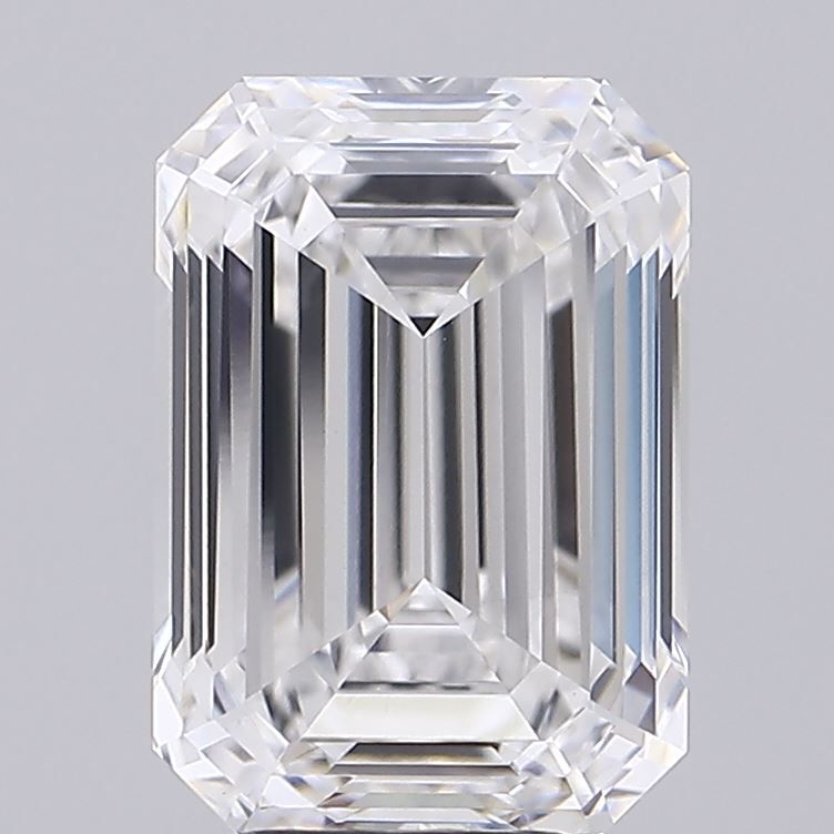 5.35 Carat Emerald Lab Diamond with  Cut Diamond in 14KT  view 1
