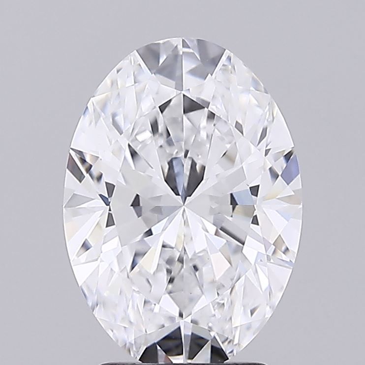 2.71 Carat Oval Lab Diamond with  Cut Diamond in 14KT  view 1
