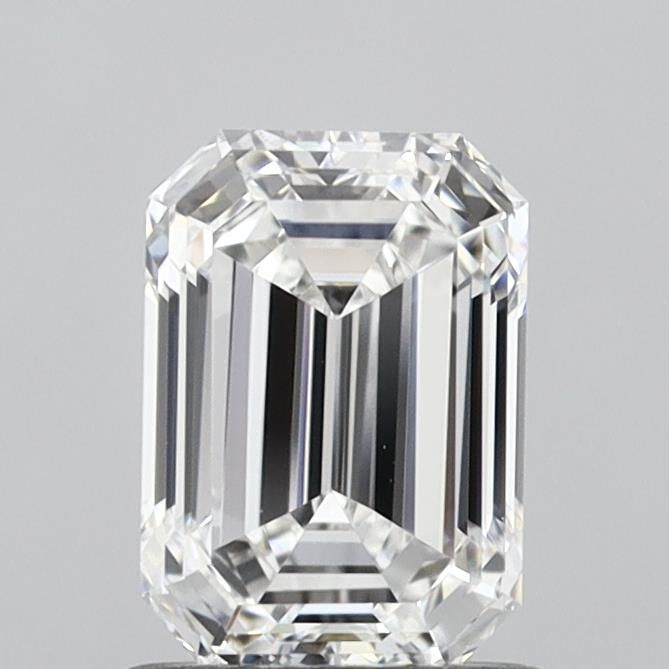 1.11 Carat Emerald Lab Diamond with  Cut Diamond in 14KT  view 1

