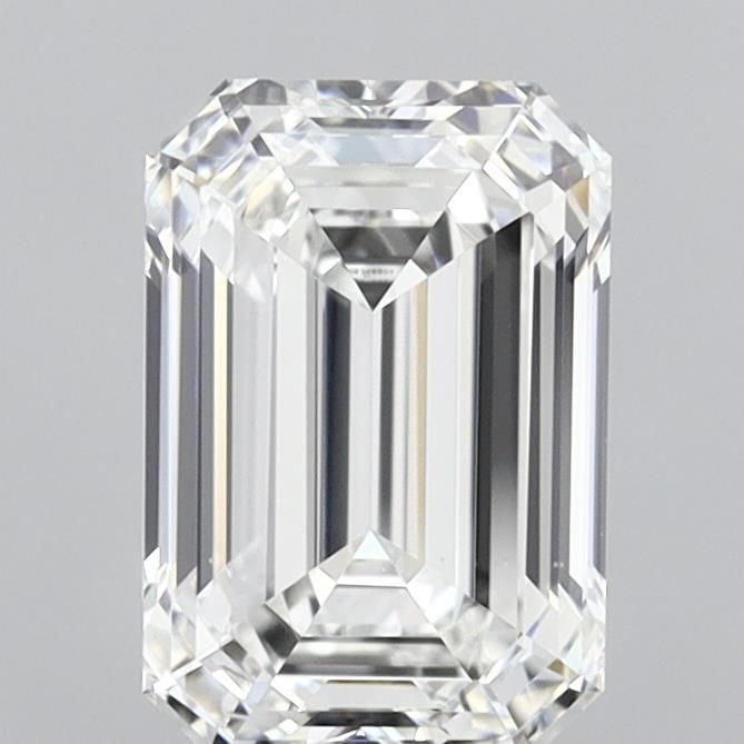 1.63 Carat Emerald Lab Diamond with  Cut Diamond in 14KT  view 1
