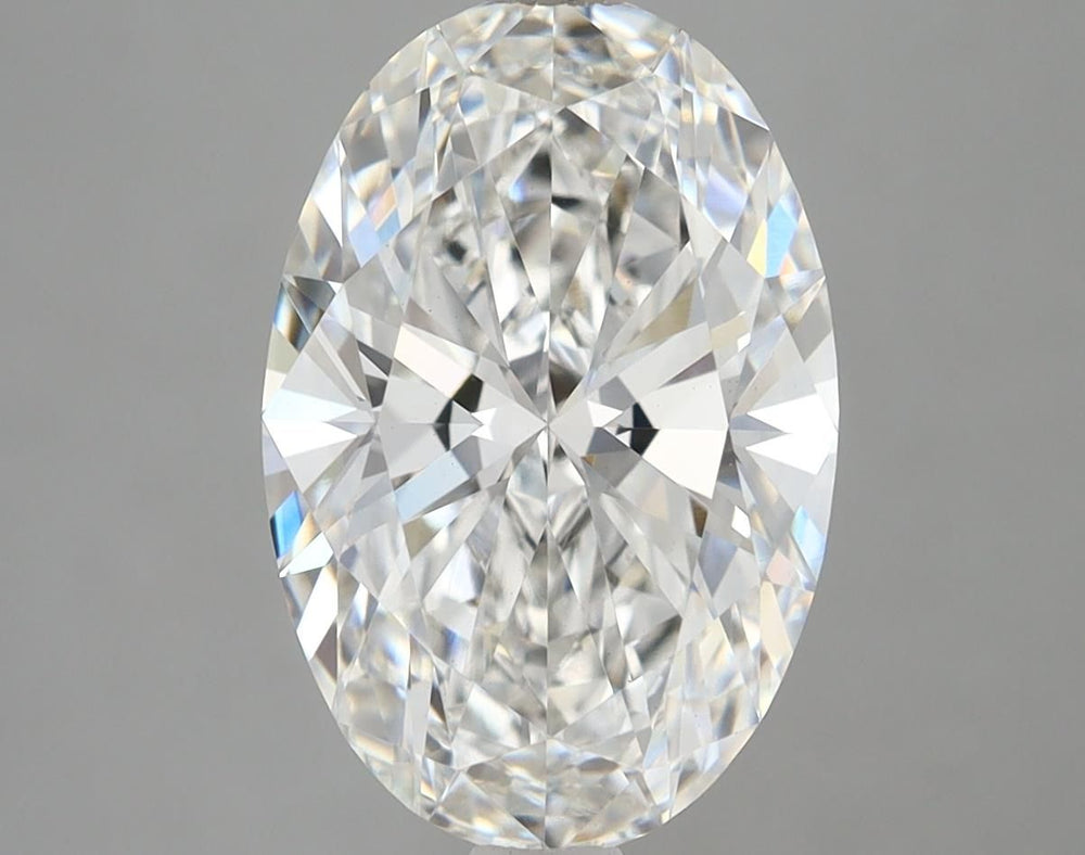 3.69 Carat Oval Lab Diamond with  Cut Diamond in 14KT  view 1
