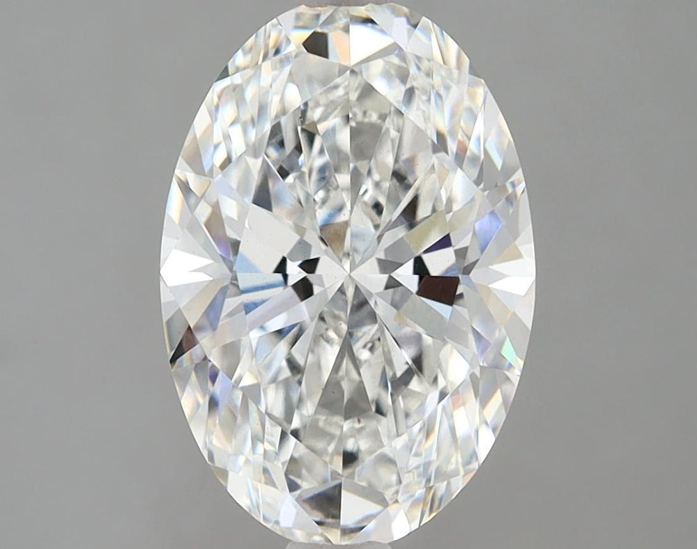 3.21 Carat Oval Lab Diamond with  Cut Diamond in 14KT  view 1
